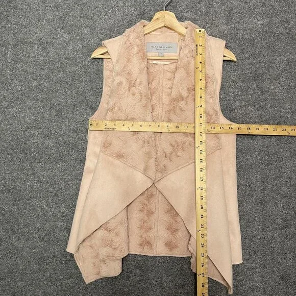 Marc New York Andrew Marc Womens Faux Fur Vest M Pink - Picture 7 of 7